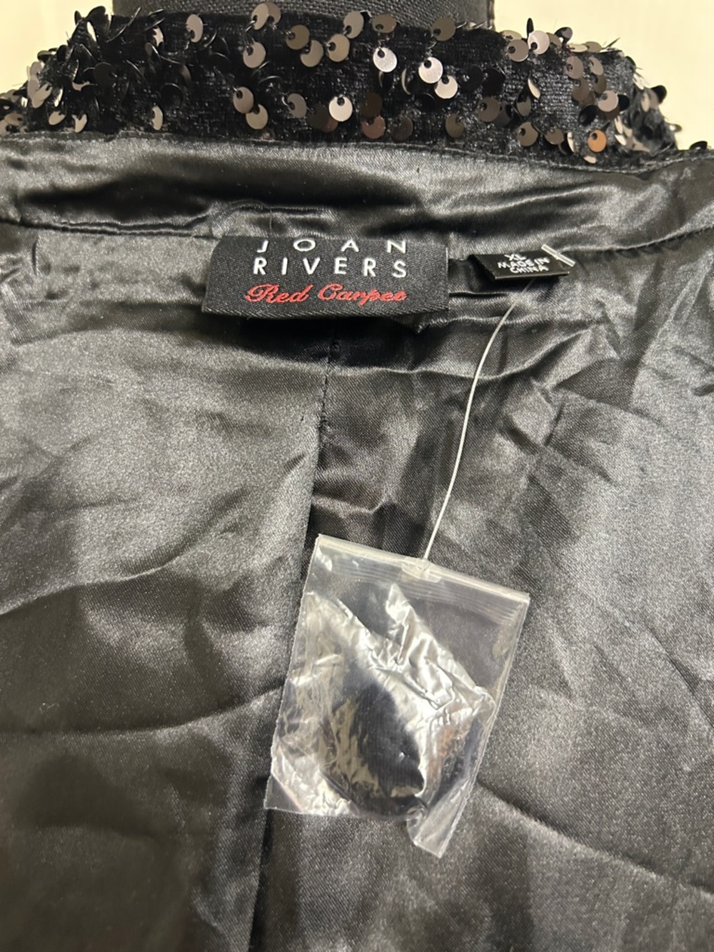 Joan Rivers Red Carpet Sequin Boyfriend Blazer, Size XL, Black - Picture 10 of 11